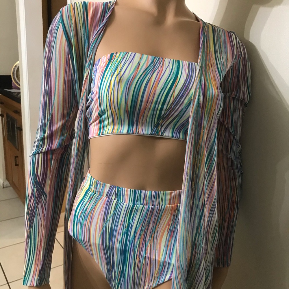 3 pieces bathing suit and cover🌈